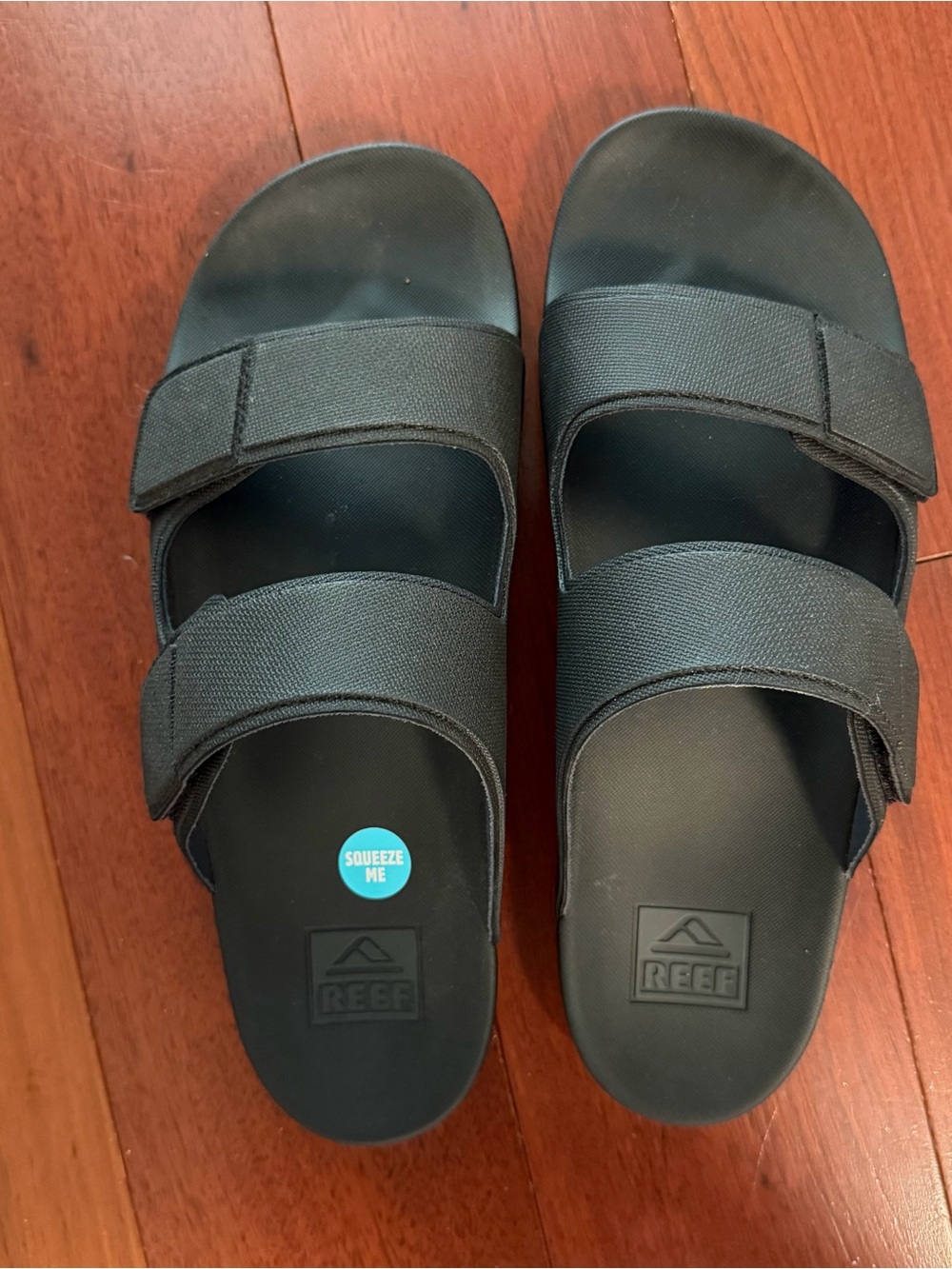 Reef Gray Textured Slide Sandals with Double-Strap Detail